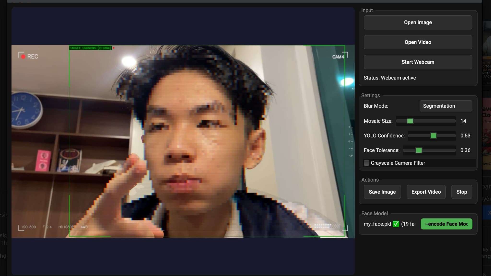 Hacker CCTV Face Mosaic